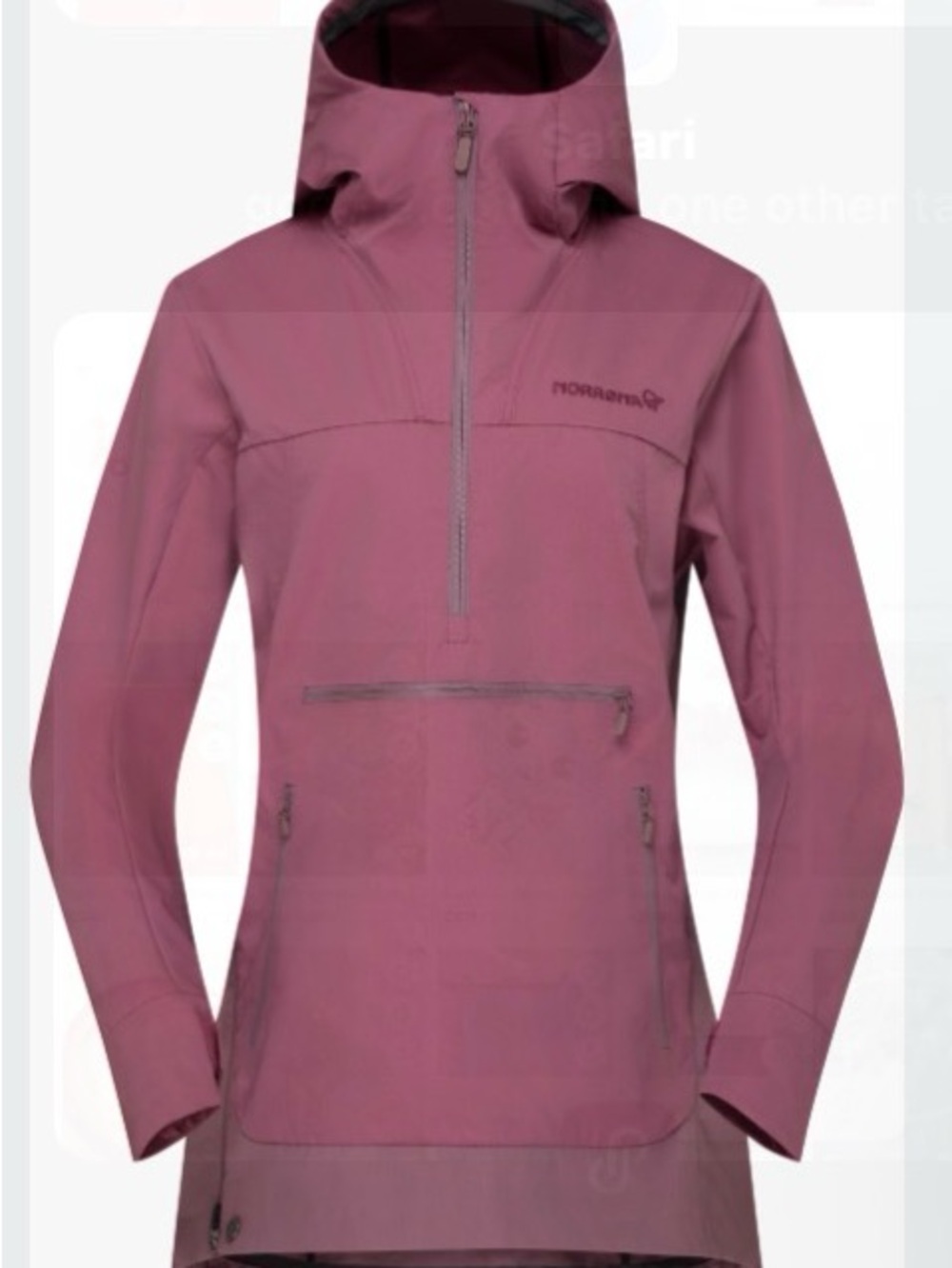 NWT Norrona Women's Hooded Cotton Anorak in Dusty Rose